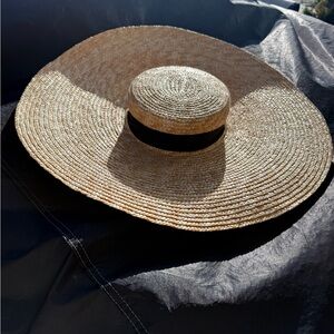 ASOS Natural Straw Hat with Black Ribbon